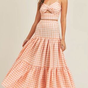 Mable orange gingham set